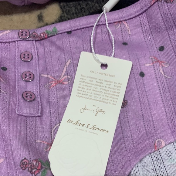 NWT For Love and Lemons Size XL Lavender Floral Bra & Set - Picture 7 of 12